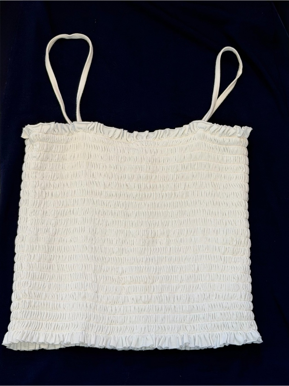 Brandy Melville White Tank Smock Crop Top - XS - Picture 3 of 6